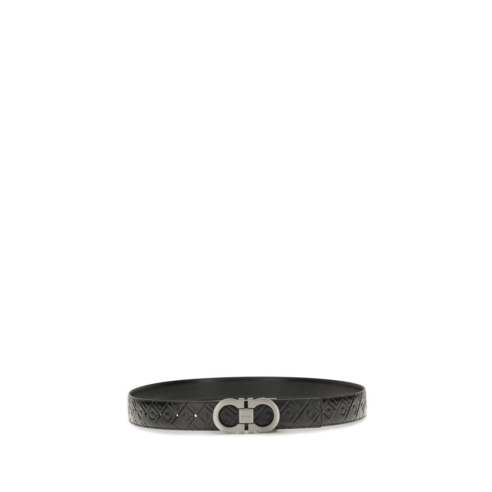 Ferragamo Black Calf Leather Regular Belt