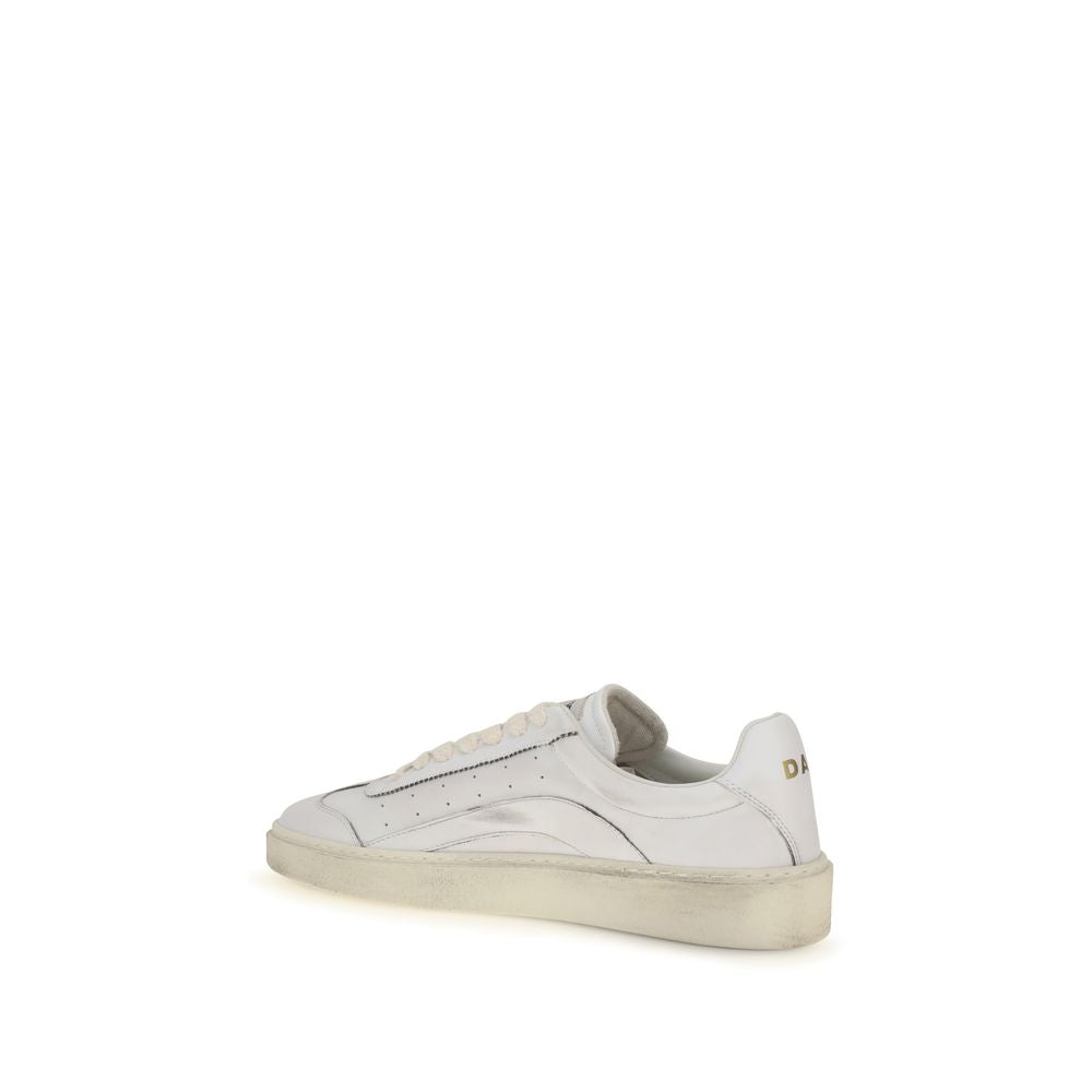Dsquared2 White Calf Leather Low Top Sneakers