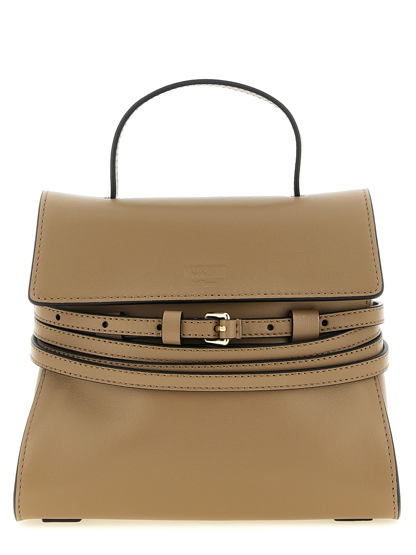 Moschino Beige Napa Leather / Calf Handbag