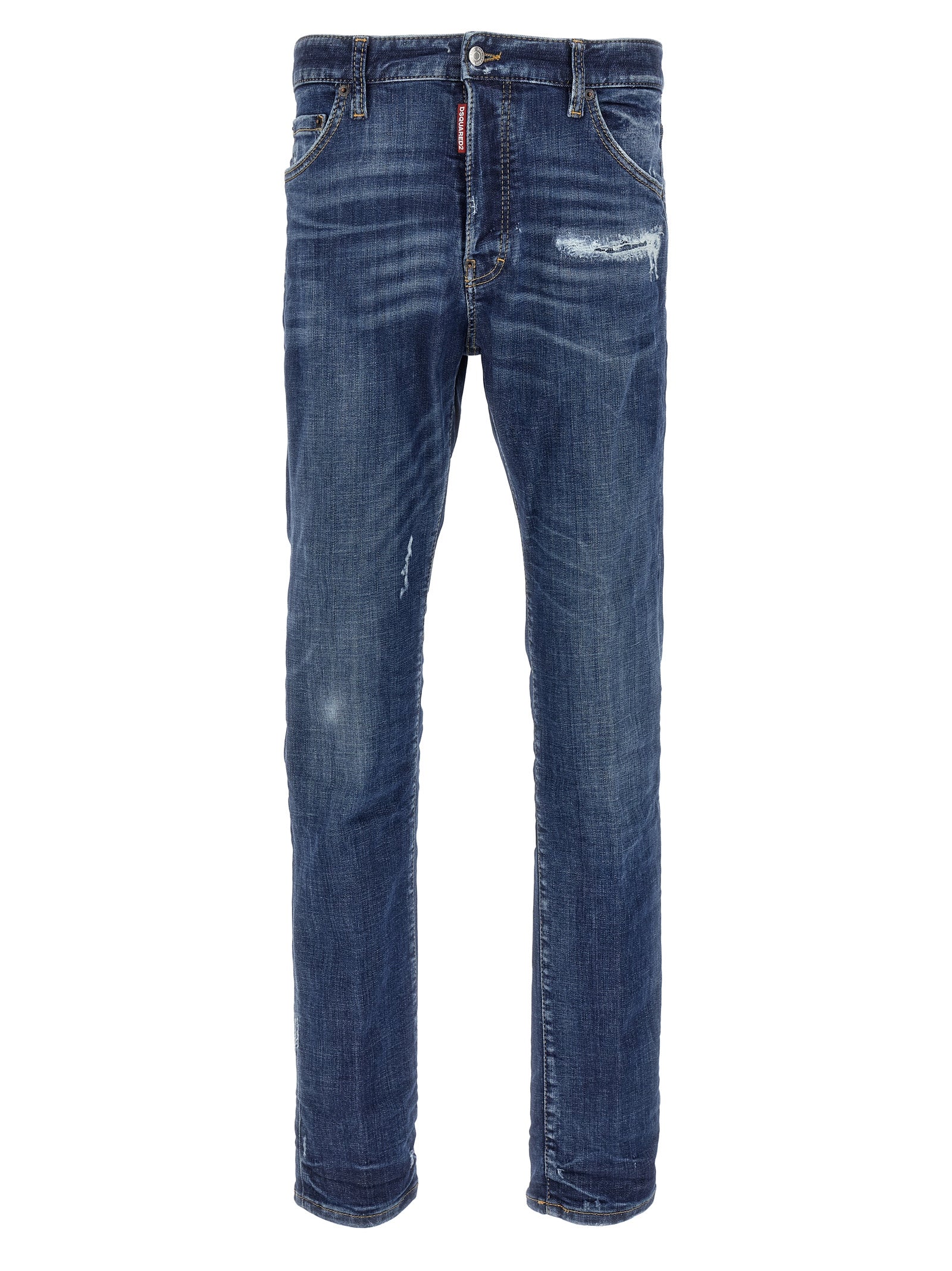 Dsquared2 Blue Cotton Slim Fit Jeans
