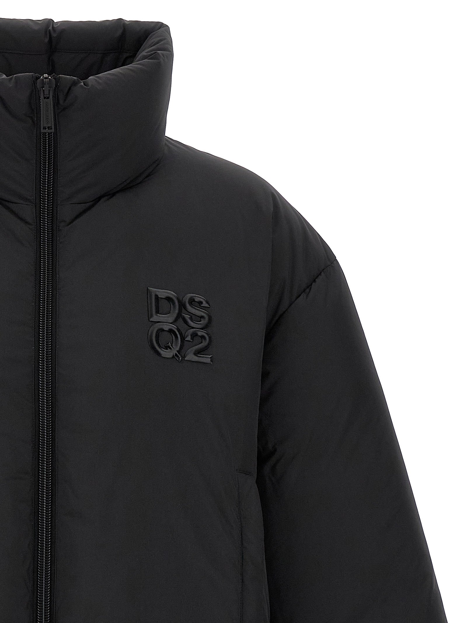 Dsquared2 Black Polyester Full-Length Jacket