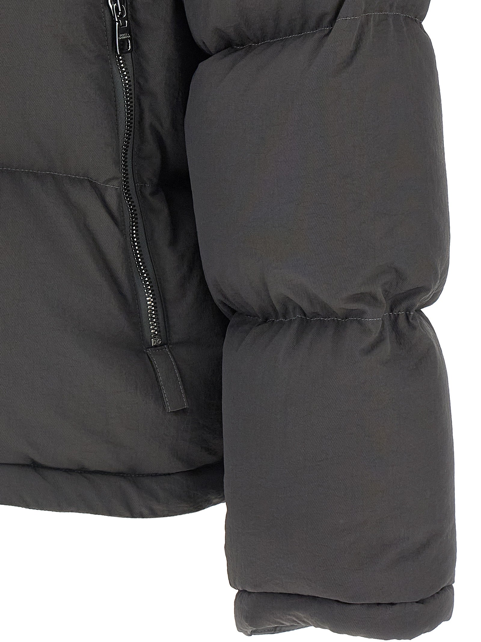 Gray Polyamide Full-Length Jacket