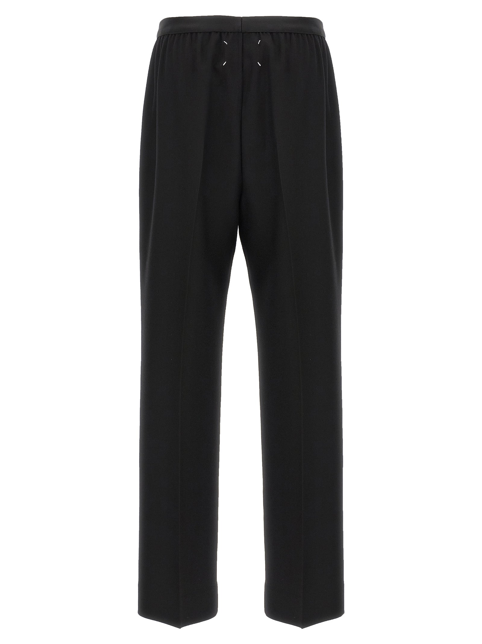 Black Virgin Wool Casual Pants