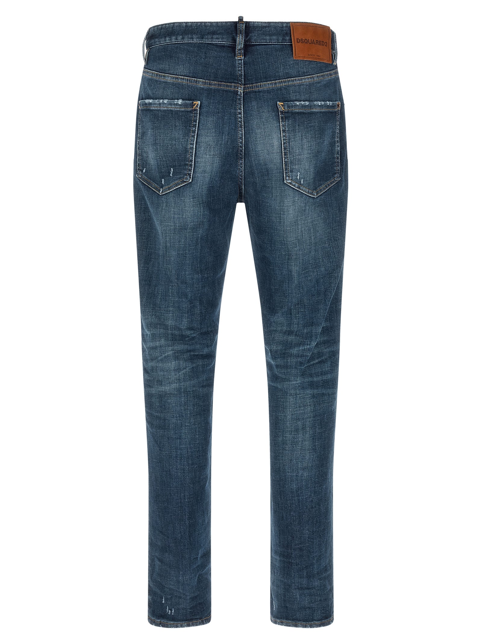 Dsquared2 Blue Cotton Straight-Leg Jeans