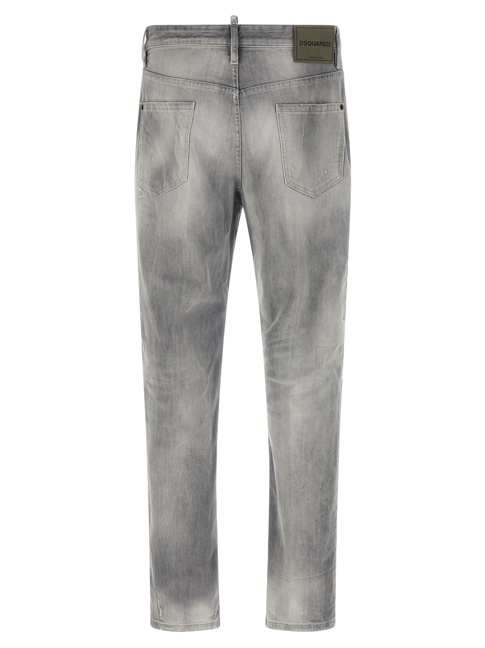 Dsquared2 Gray Cotton Straight-Leg Jeans