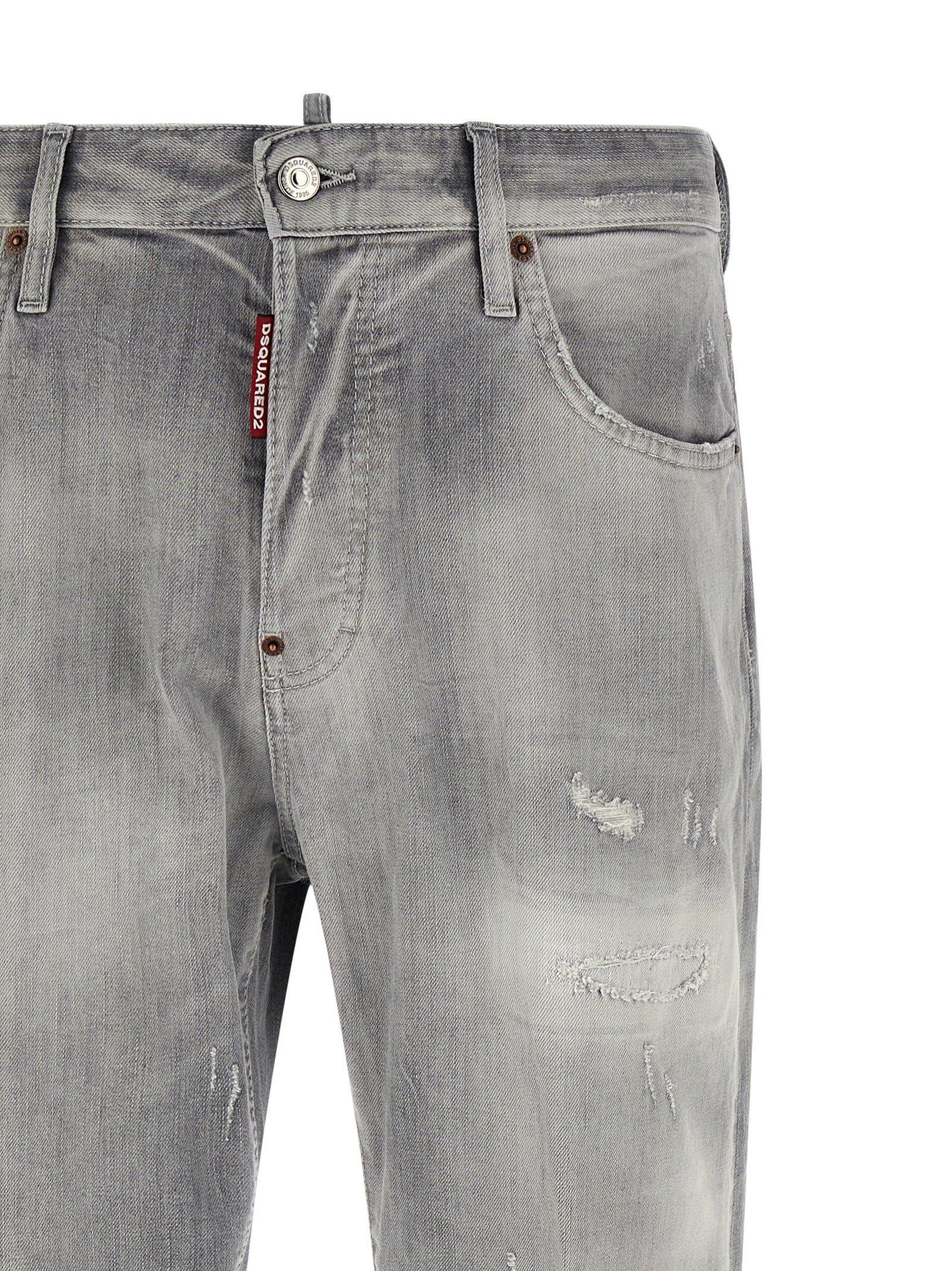 Dsquared2 Gray Cotton Straight-Leg Jeans