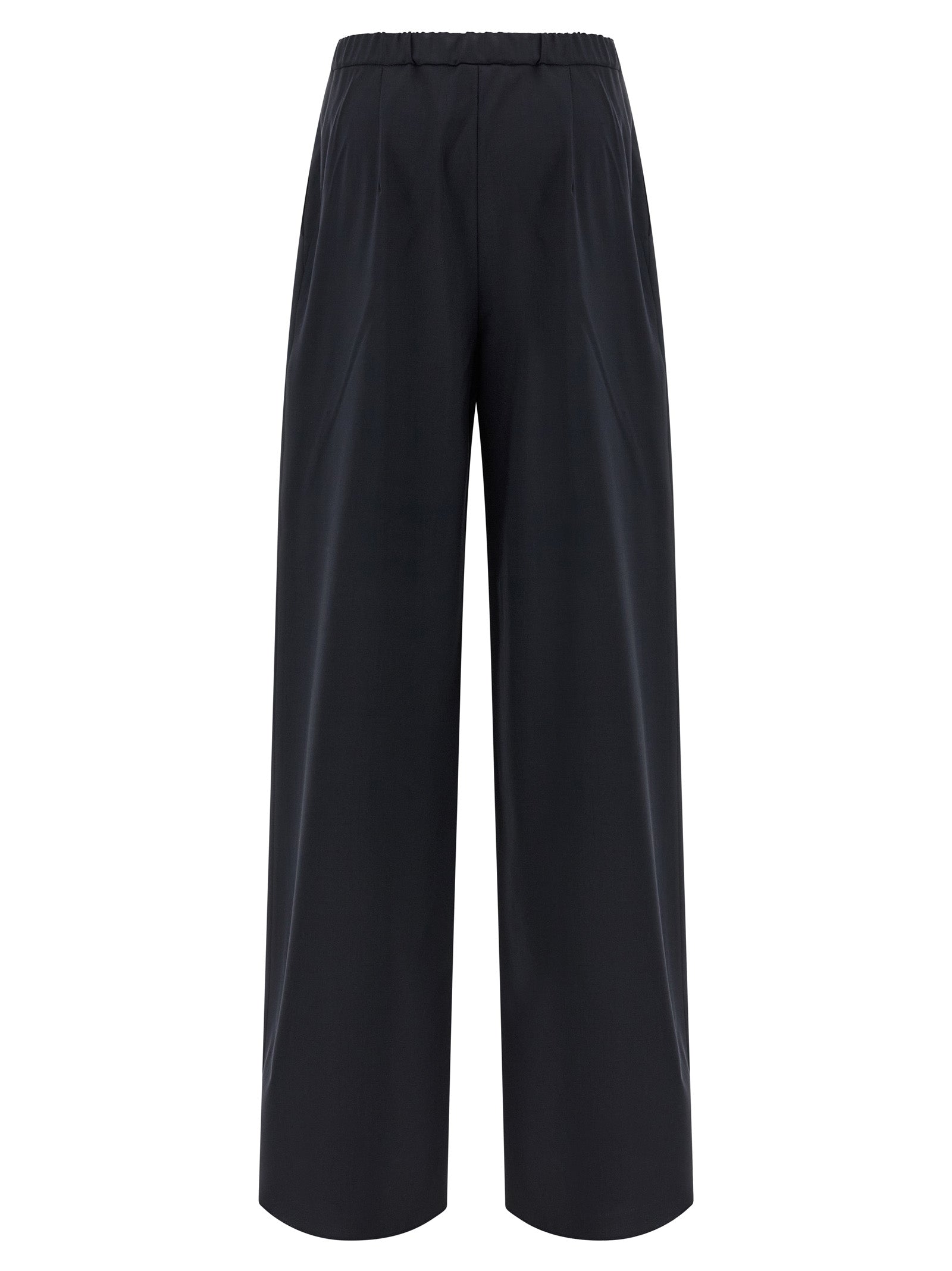 Blue Virgin Wool Casual Pants