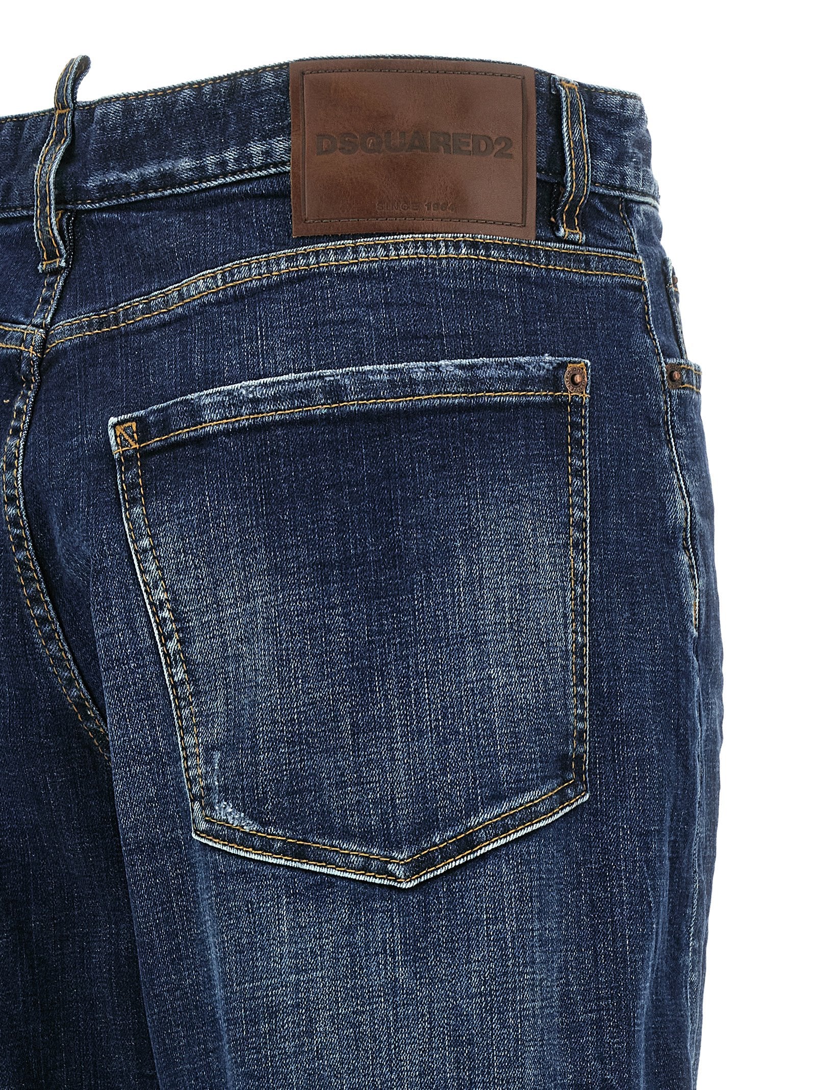 Dsquared2 Blue Cotton Relaxed Fit Jeans