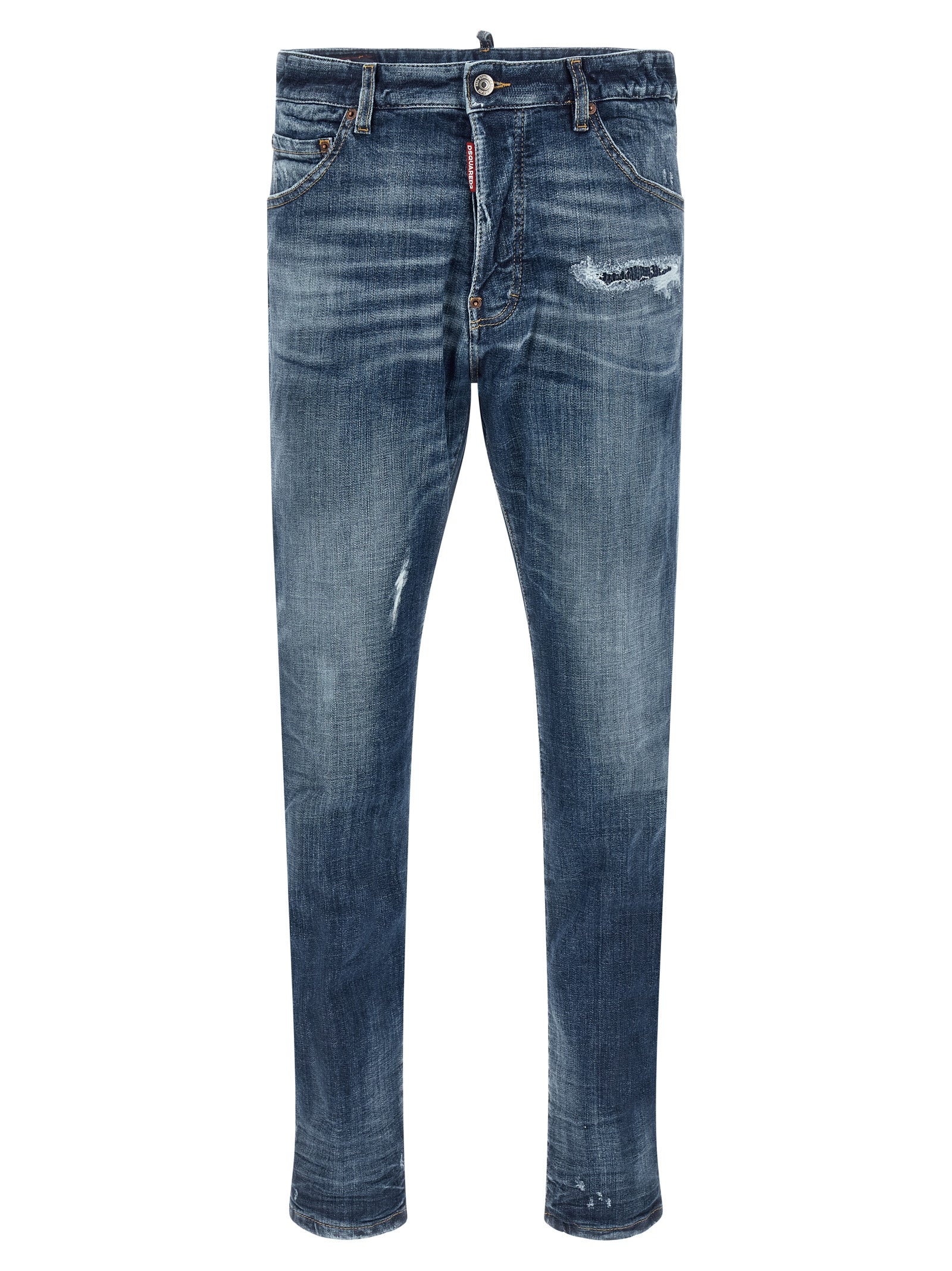 Dsquared2 Blue Cotton Slim Fit Jeans