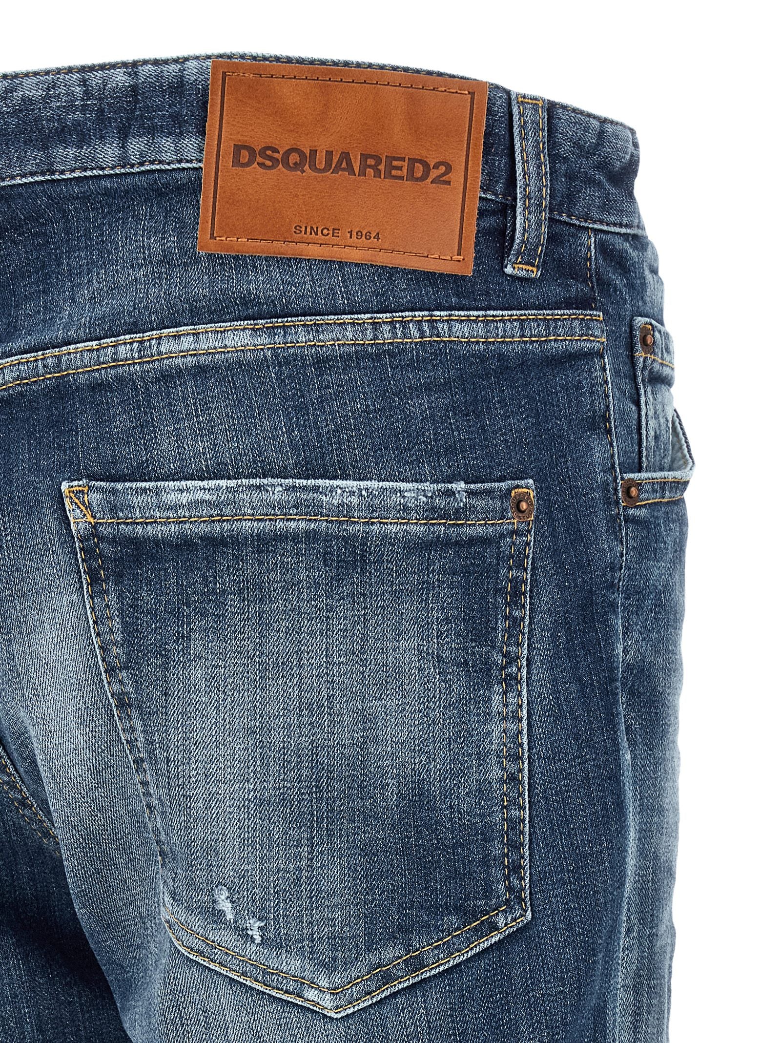 Dsquared2 Blue Cotton Slim Fit Jeans