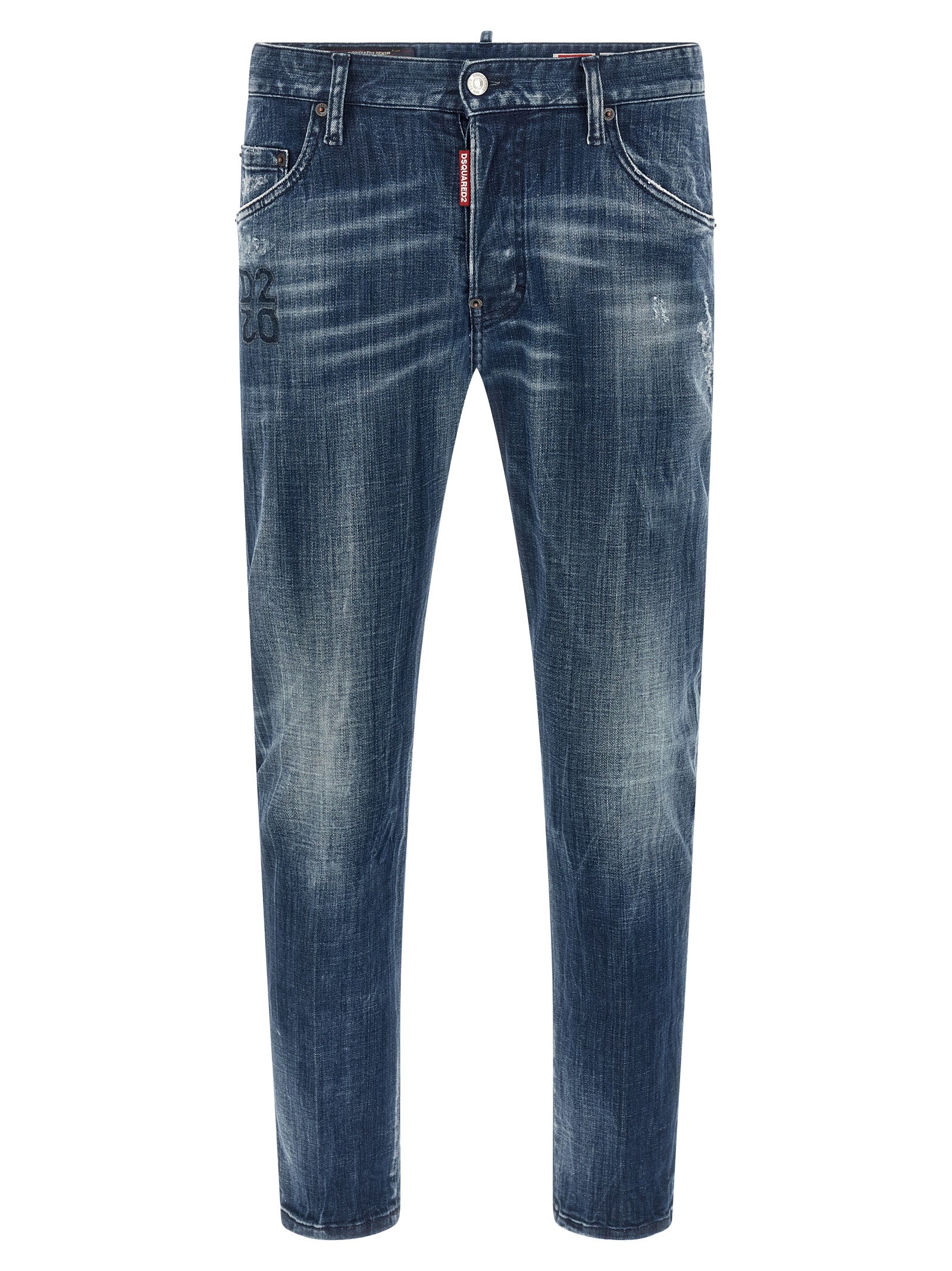Dsquared2 Blue Cotton Relaxed Fit Jeans