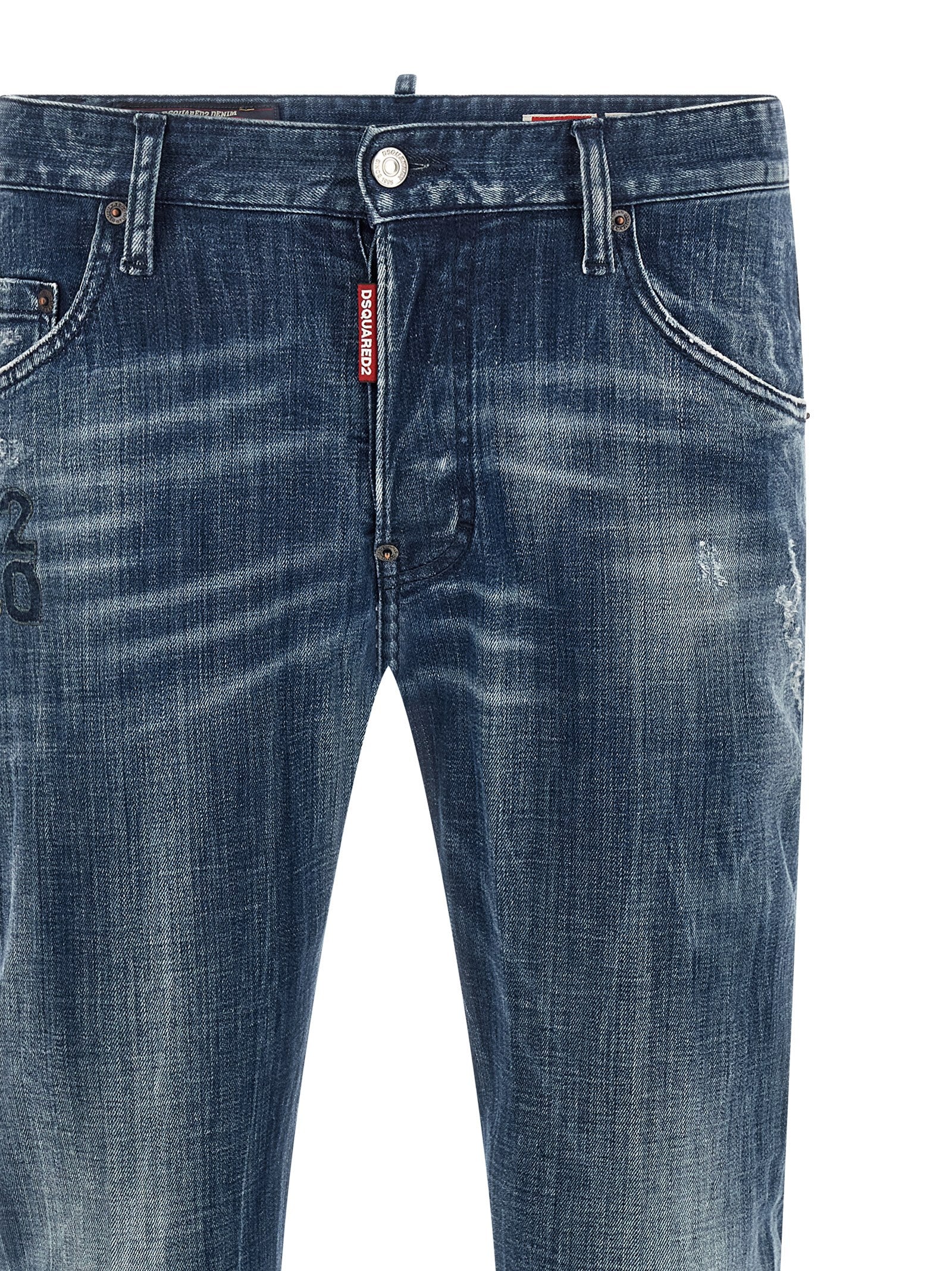 Dsquared2 Blue Cotton Relaxed Fit Jeans