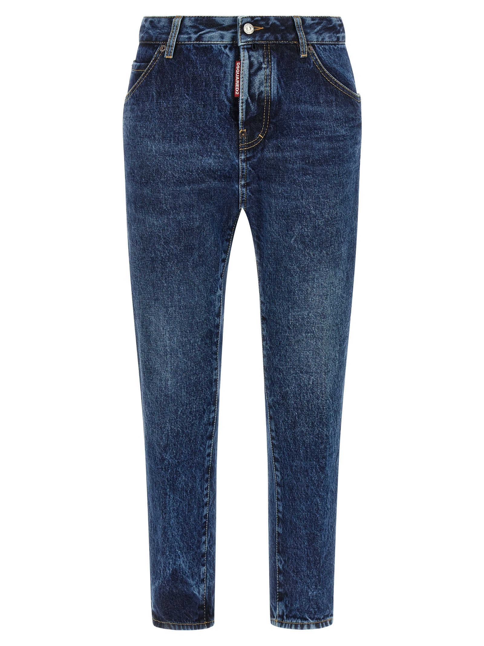 Dsquared2 Blue Cotton Straight-Leg Jeans
