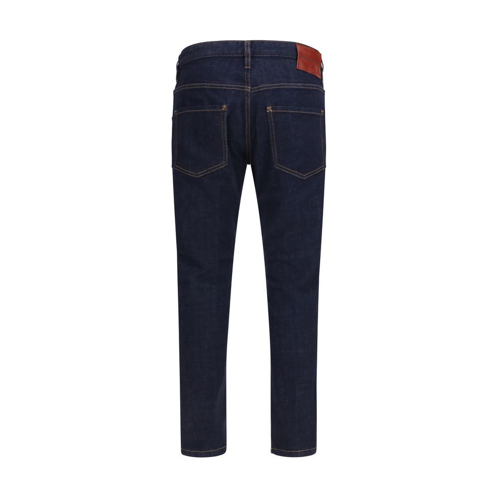 Dsquared2 Blue Cotton Slim Fit Jeans