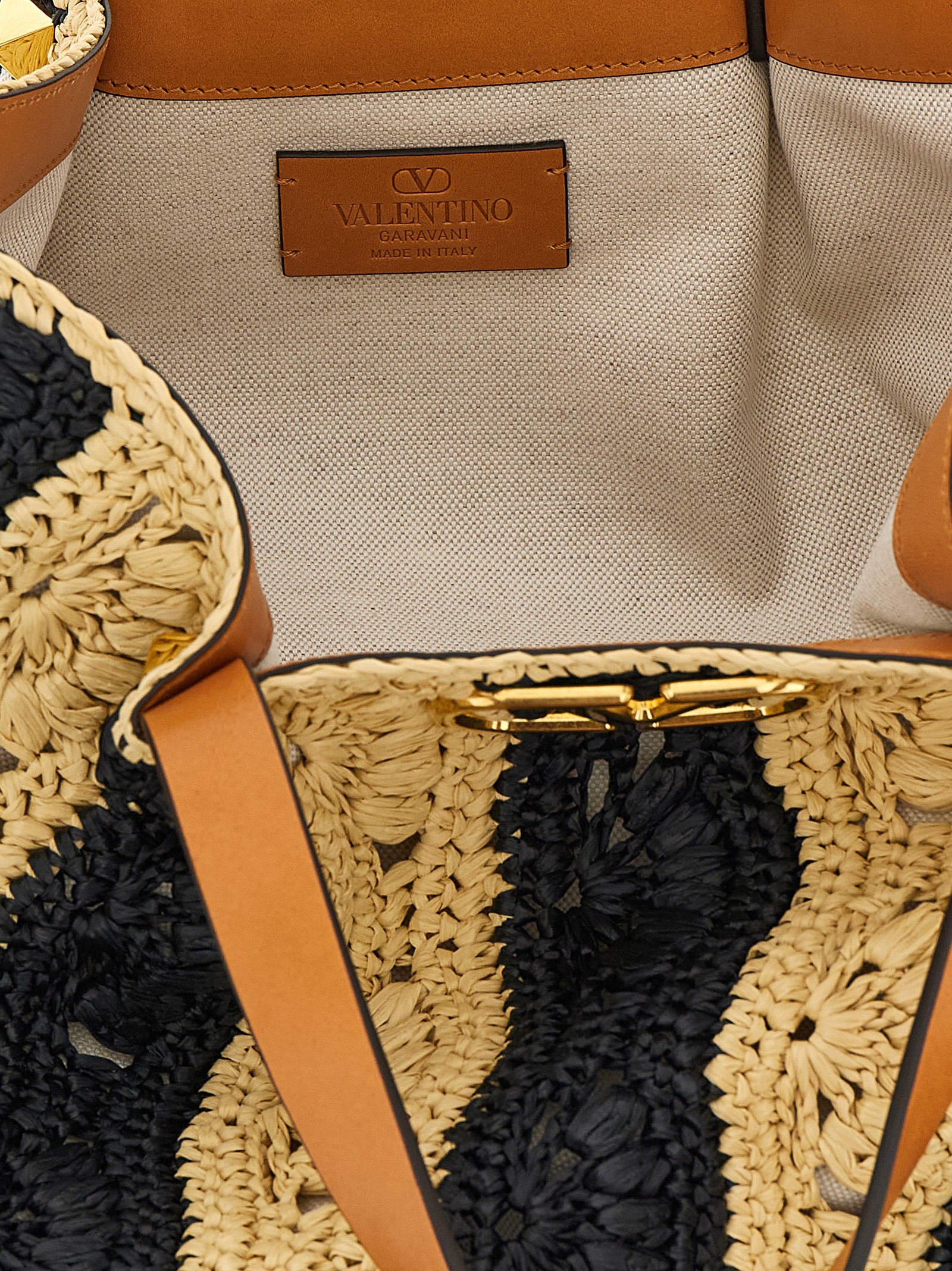 Beige Viscose Handbag