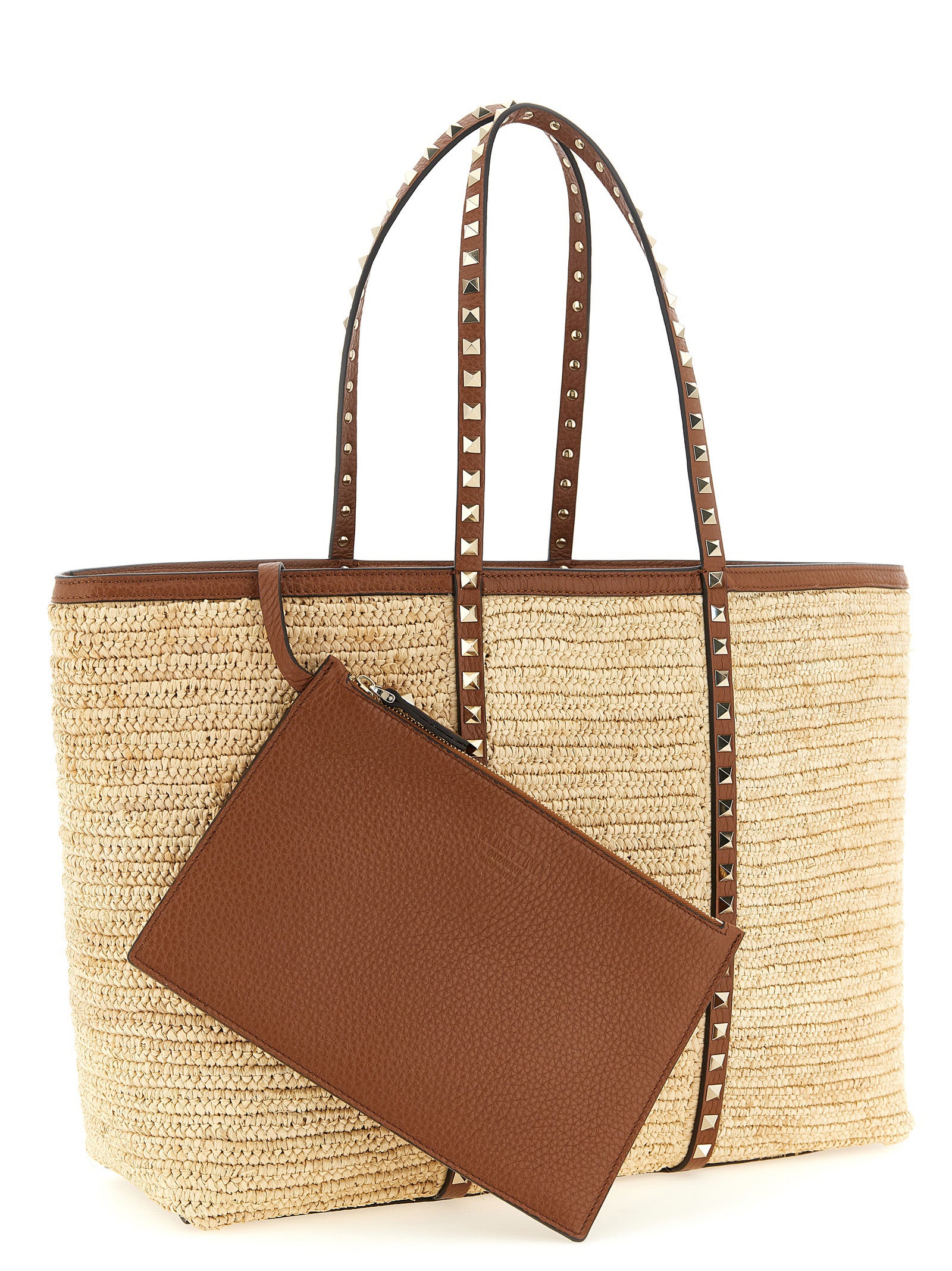 Beige Straw Tote Bag