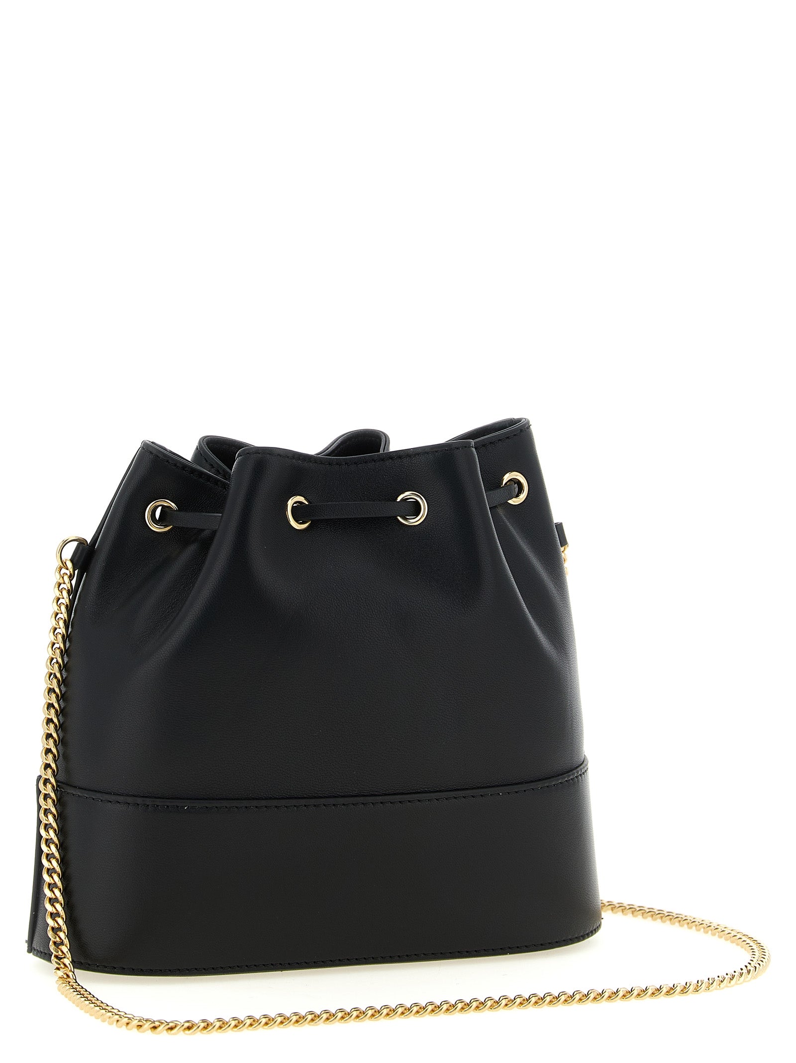 Valentino Garavani Black Lamb Leather Bucket Bag