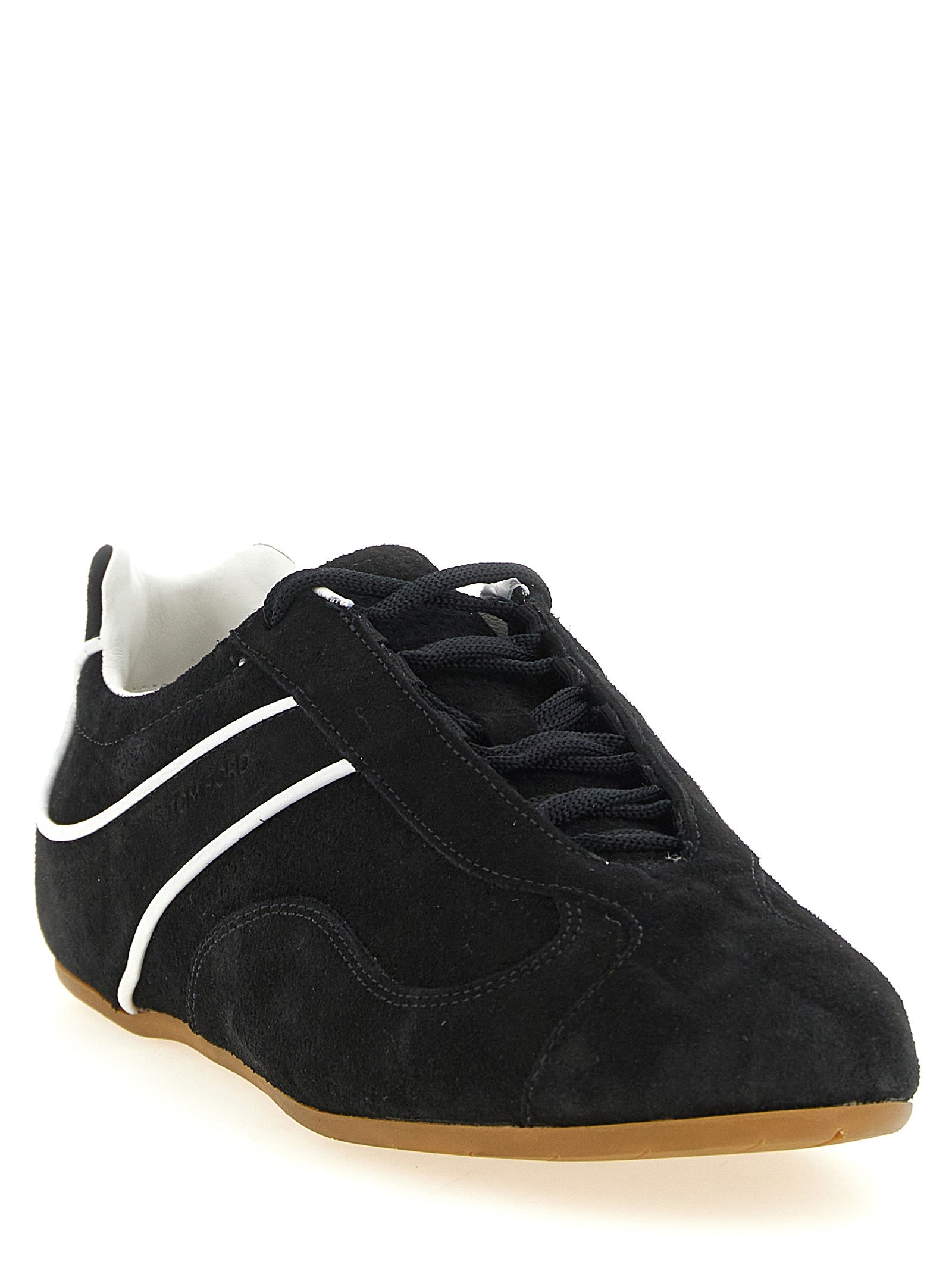 Tom Ford White and Black Calfskin Sneakers