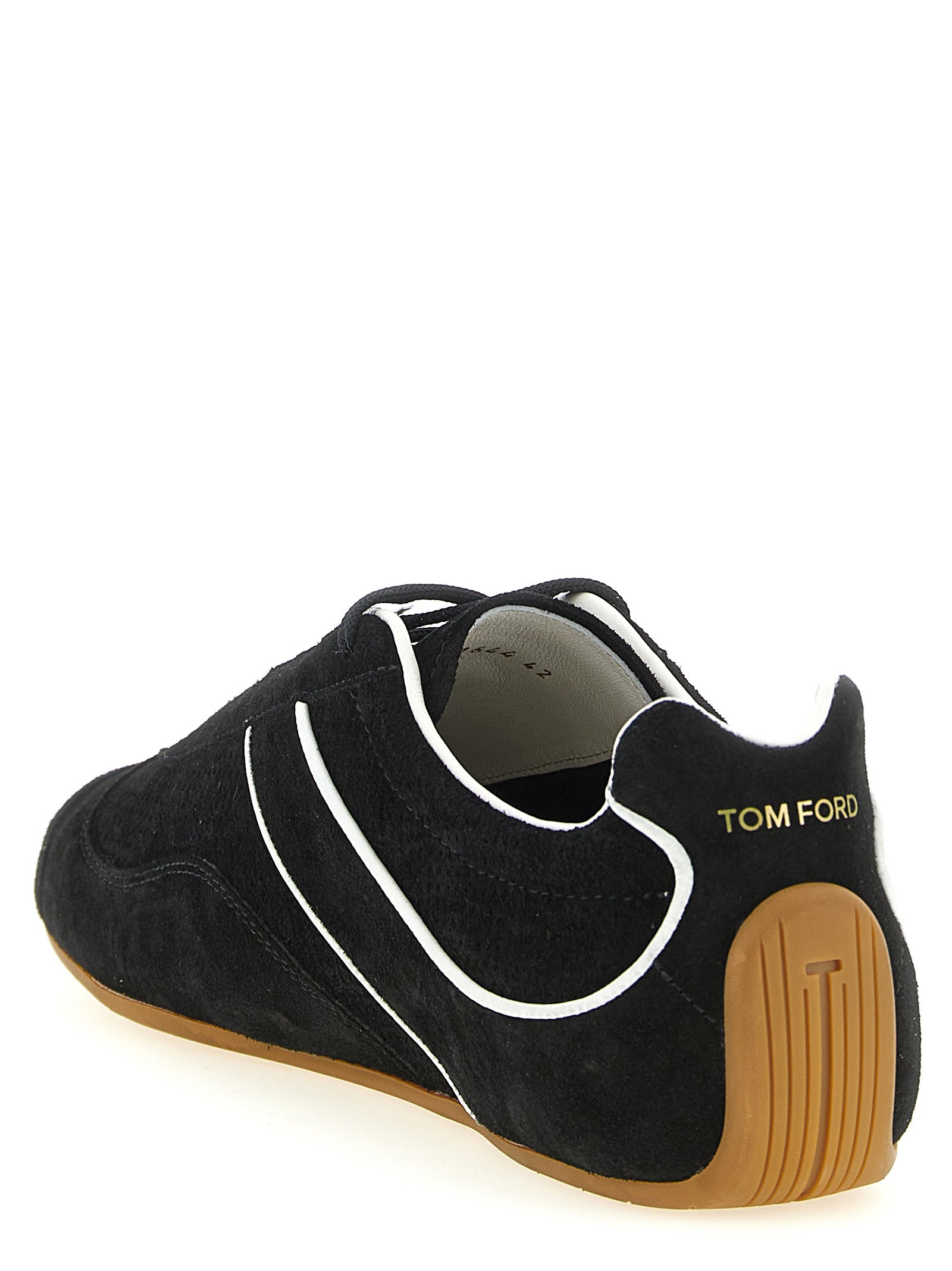 Tom Ford White and Black Calfskin Sneakers