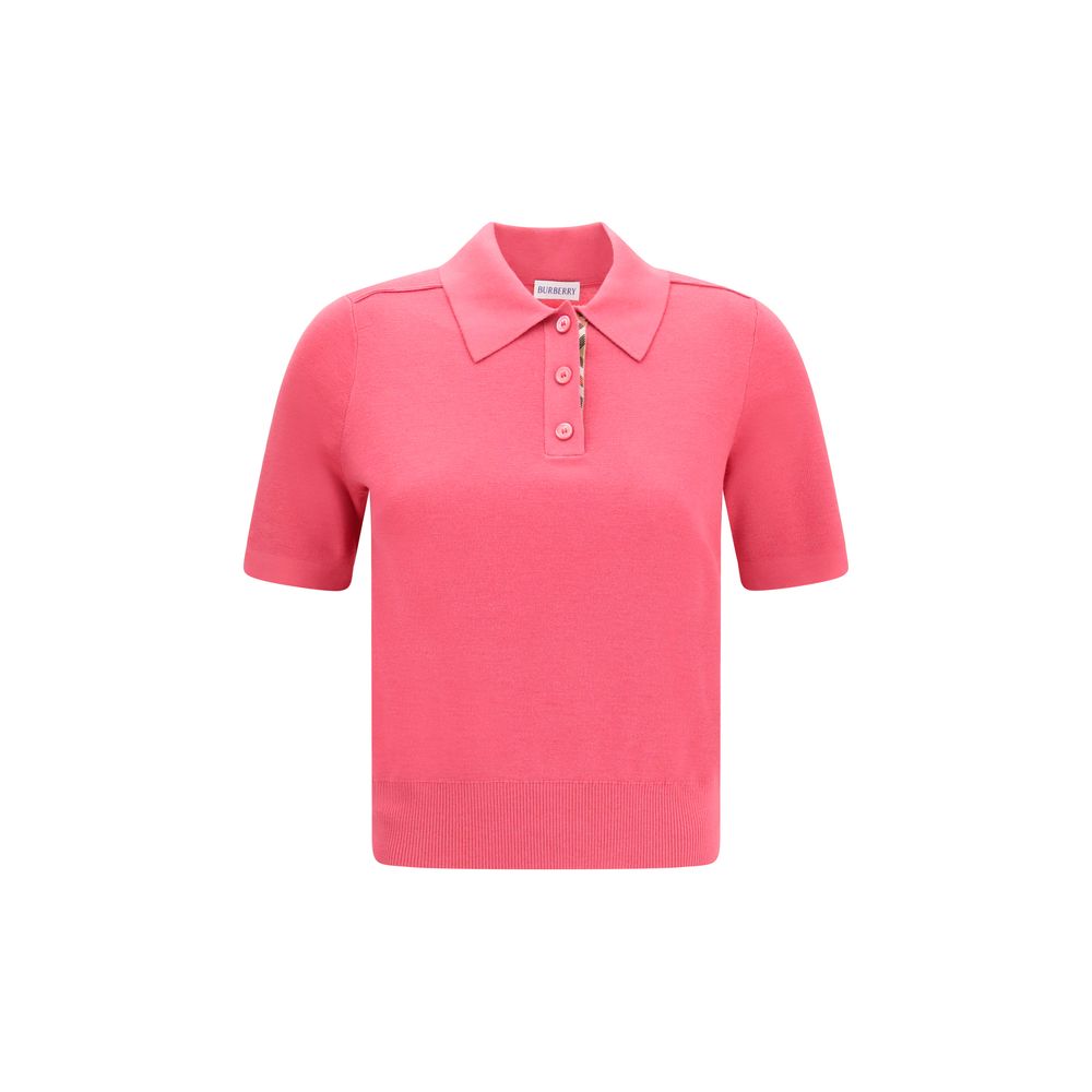 Burberry Check Knitted Wool Polo