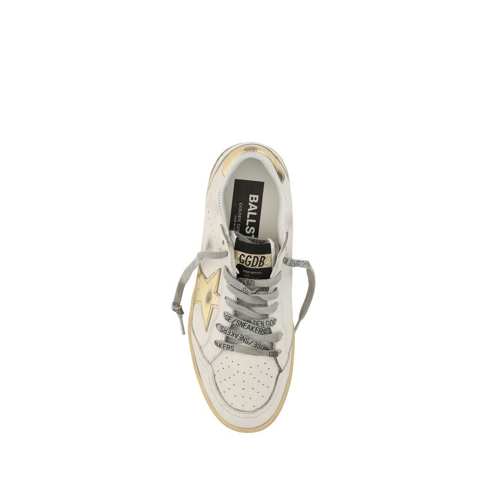 Golden Goose White Leather Ballstar Sneakers