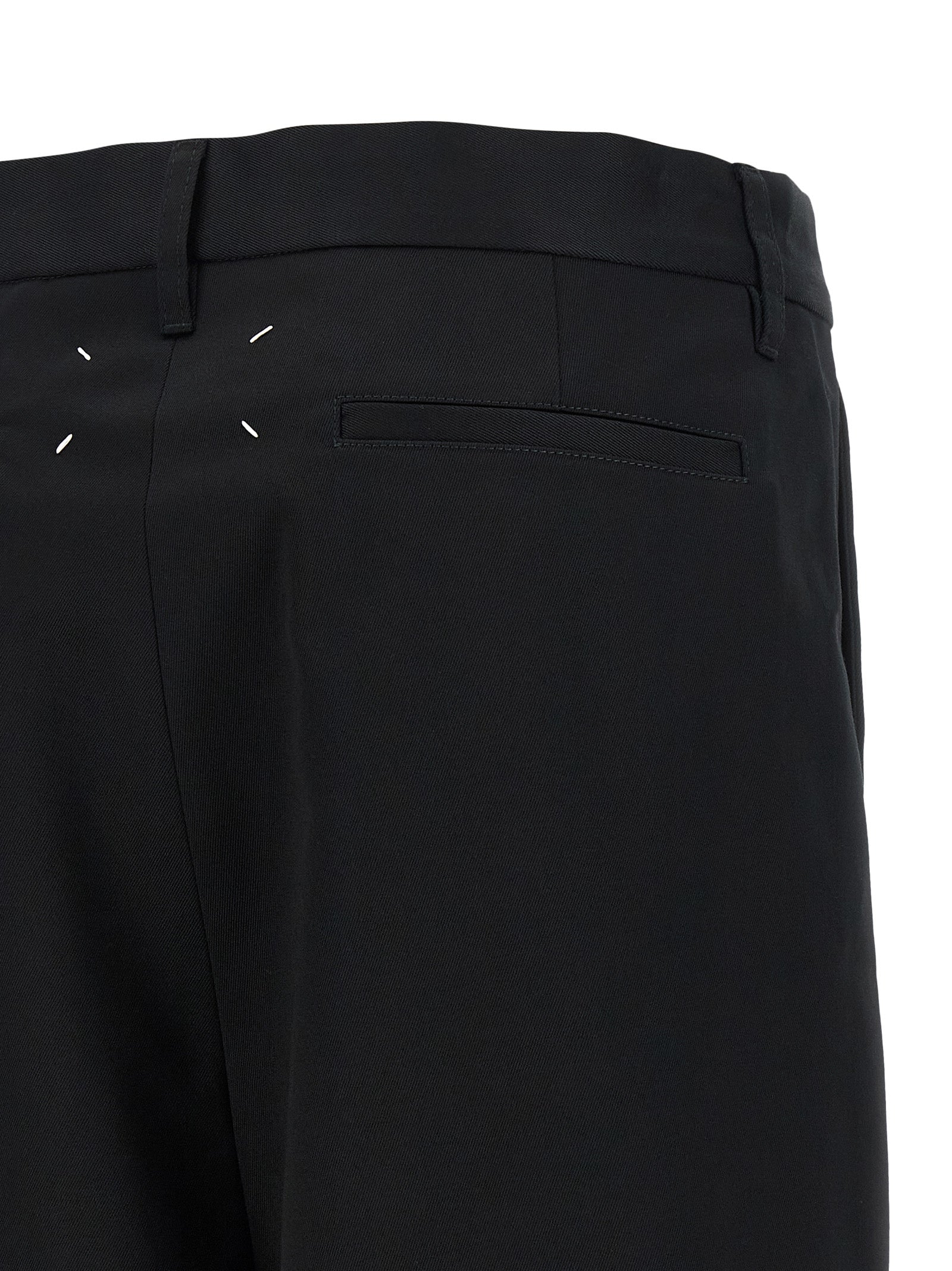 Black Cotton Bermuda Shorts
