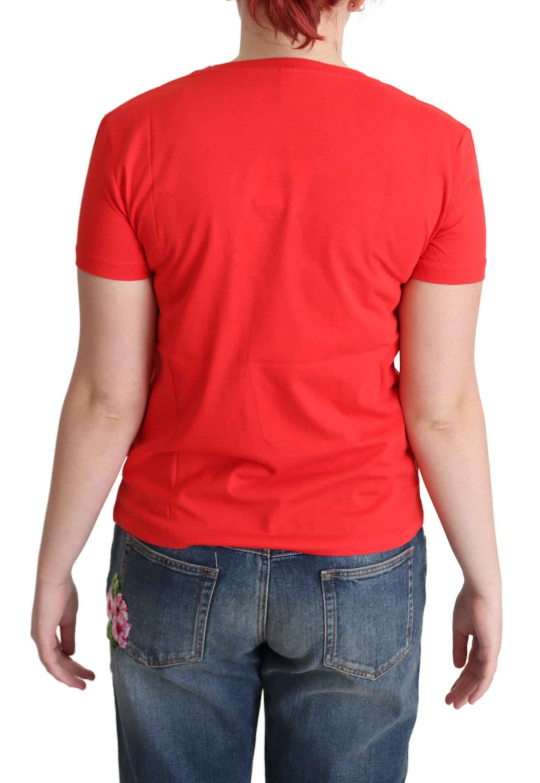 Moschino Red Printed Cotton T-shirt