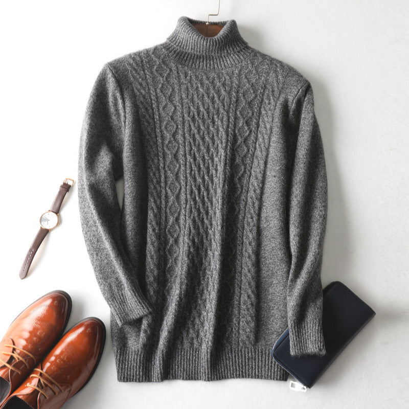 Winter High Collar Pure Cashmere Sweater Men's Casual Signvm Project
