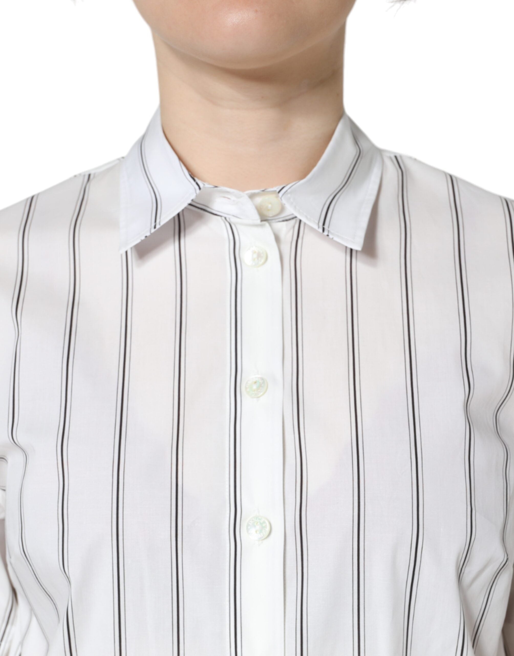 Dolce & Gabbana White Cotton Polo Top