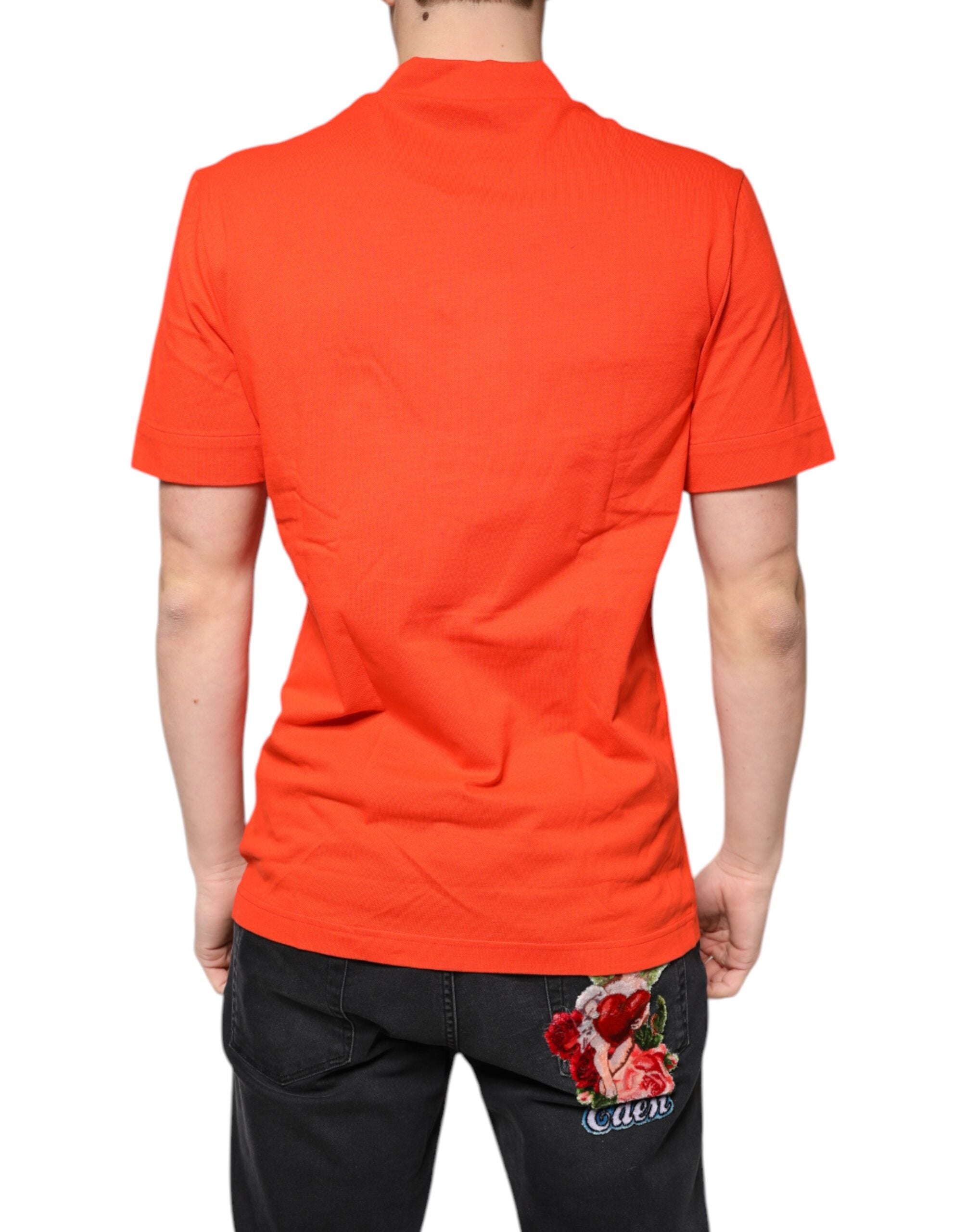 Dolce & Gabbana Orange Cotton Button-Down Shirt