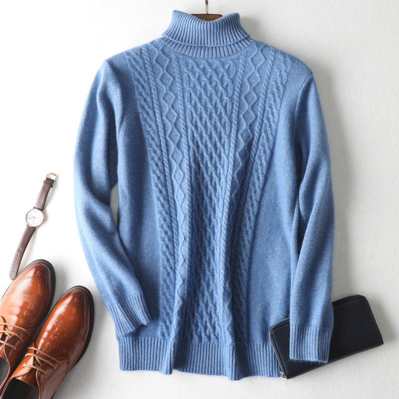 Winter High Collar Pure Cashmere Sweater Men's Casual Signvm Project