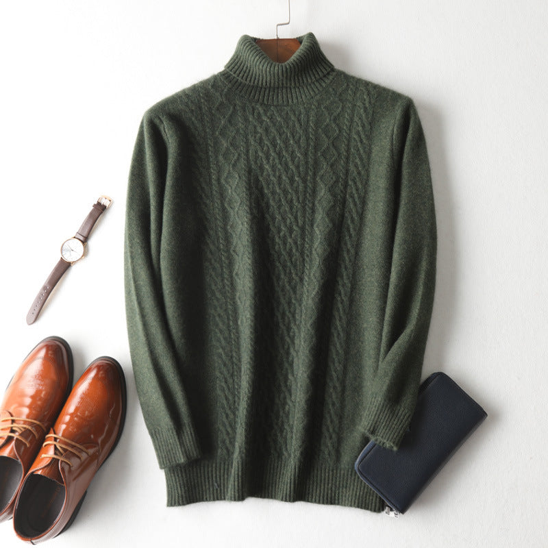 Winter High Collar Pure Cashmere Sweater Men's Casual Signvm Project