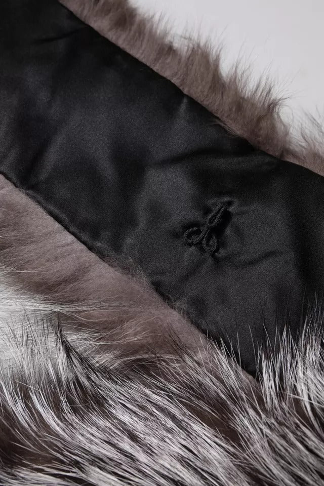 Dolce & Gabbana Grey Silver Fox Fur Scarf