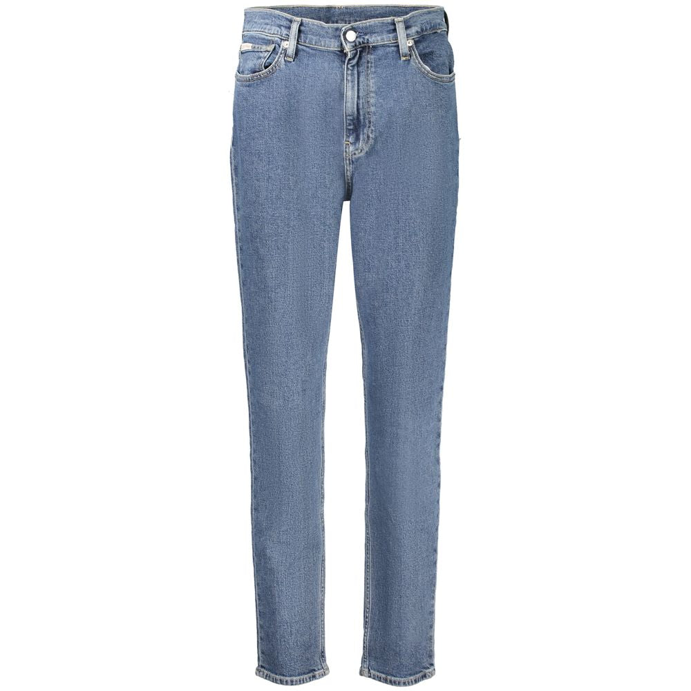 Calvin Klein Blue Cotton Mom Jean