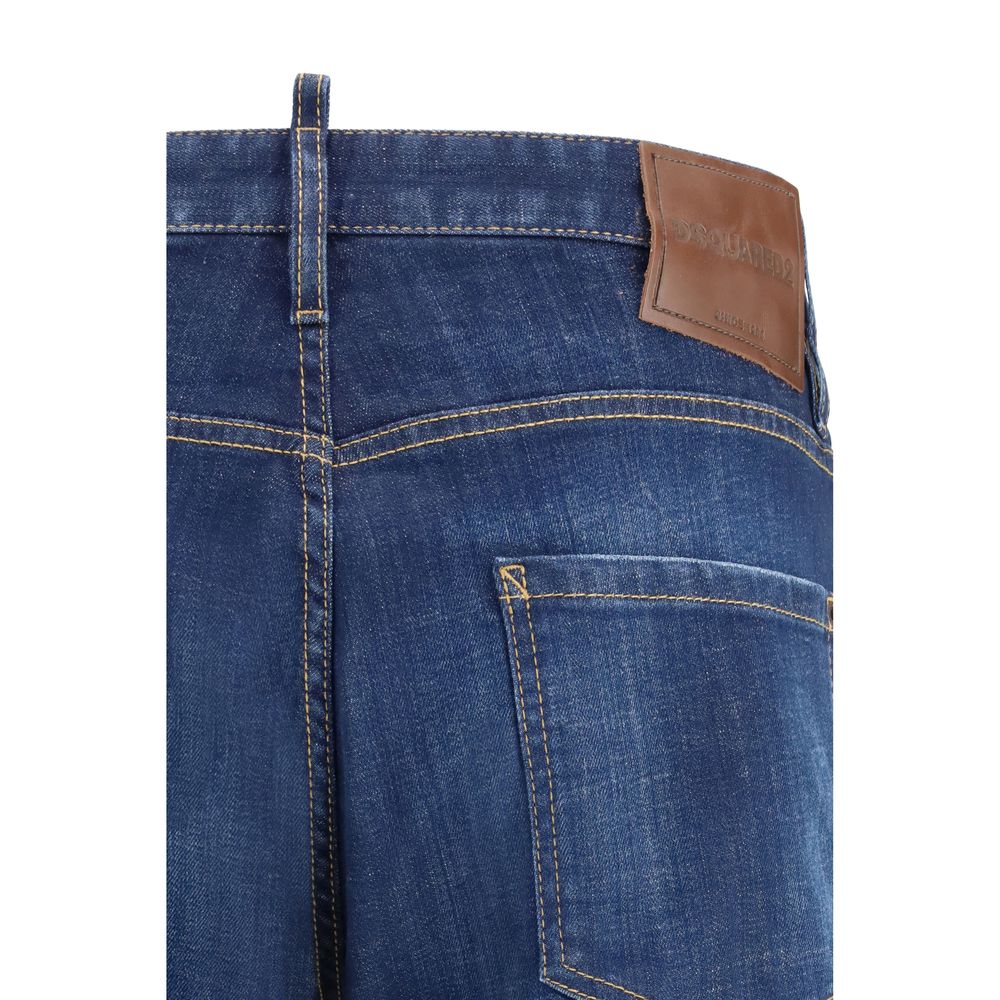 Dsquared2 Blue Cotton Slim Fit Jeans